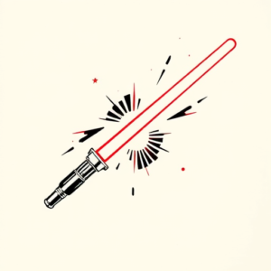 Negative Space Lightsaber Tattoo