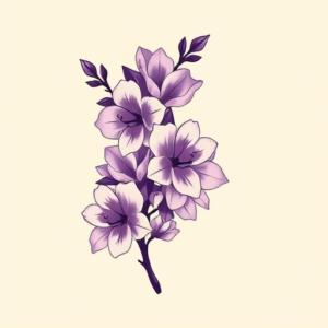 Negative Space Lilac Tattoo