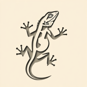 Negative Space Lizard Tattoo