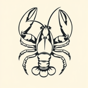 Negative Space Lobster Tattoo