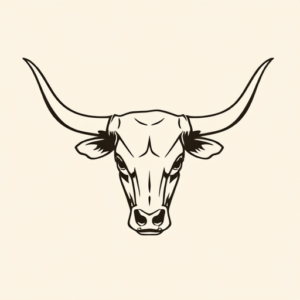 Negative Space Longhorn Tattoo