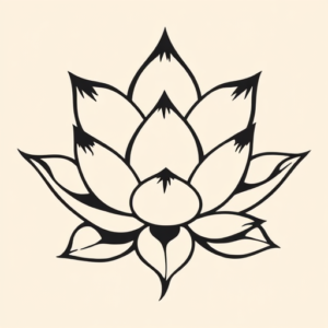 Negative Space Lotus Tattoo
