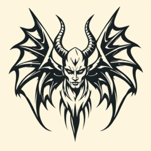 Negative Space Lucifer Tattoo