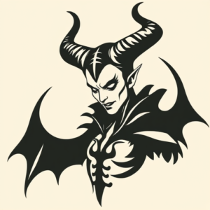 Negative Space Maleficent Tattoo