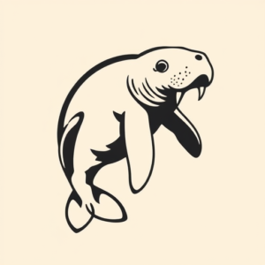 Negative Space Manatee Tattoo