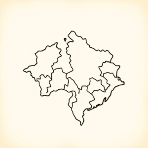 Negative Space Map Tattoo