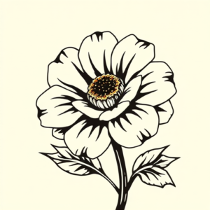 Negative Space Marigold Tattoo