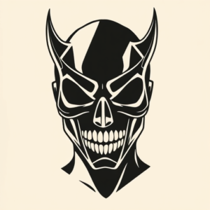 Negative Space Mask Tattoo