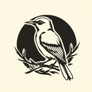 Negative Space Mockingbird Tattoo