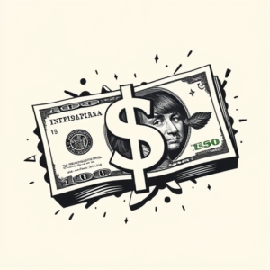 Negative Space Money Tattoo