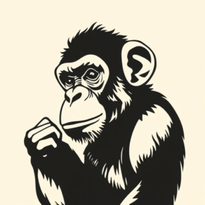 Negative Space Monkey Tattoo