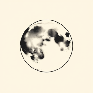 Negative Space Moon Tattoo