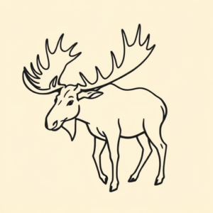 Negative Space Moose Tattoo