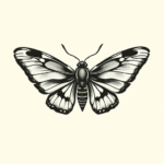 Negative Space Moth Tattoo