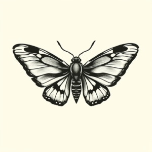 Negative Space Moth Tattoo