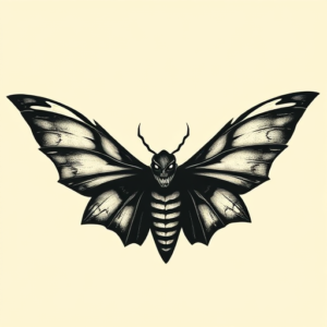 Negative Space Mothman Tattoo