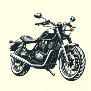 Negative Space Motorcycle Tattoo