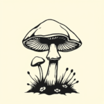 Negative Space Mushroom Tattoo