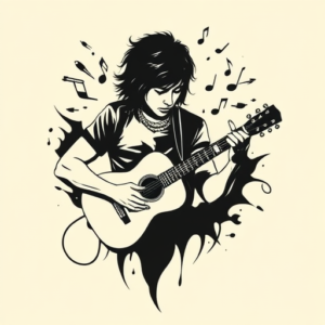 Negative Space Music Tattoo