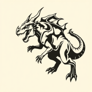 Negative Space Mythosaur Tattoo