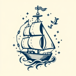 Negative Space Nautical Tattoo