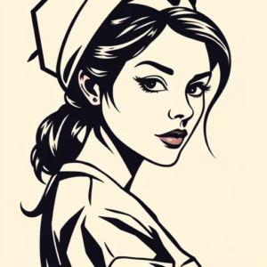 Negative Space Nurse Tattoo
