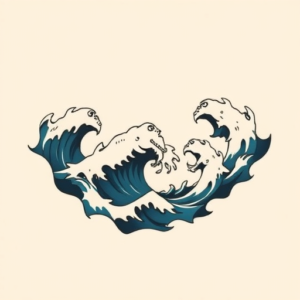 Negative Space Ocean Tattoo