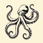 Negative Space Octopus Tattoo
