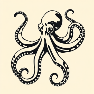 Negative Space Octopus Tattoo