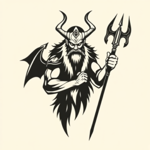 Negative Space Odin Tattoo