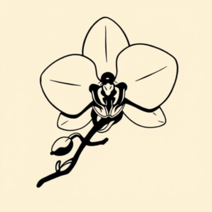 Negative Space Orchid Tattoo