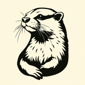 Negative Space Otter Tattoo