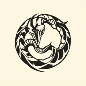 Negative Space Ouroboros Tattoo