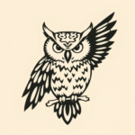 Negative Space Owl Tattoo