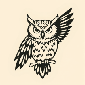 Negative Space Owl Tattoo