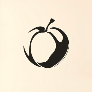 Negative Space Peach Tattoo
