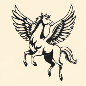 Negative Space Pegasus Tattoo
