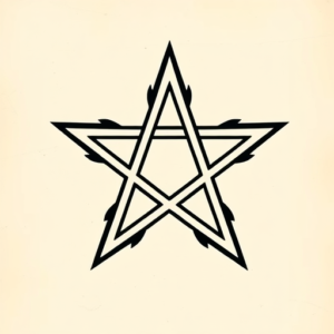 Negative Space Pentagram Tattoo