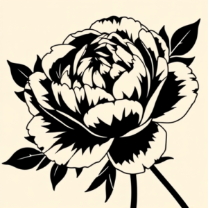 Negative Space Peony Tattoo