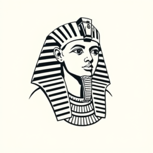 Negative Space Pharaoh Tattoo