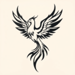 Negative Space Phoenix Tattoo