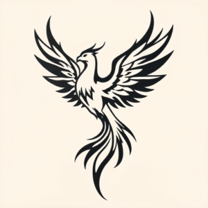 Negative Space Phoenix Tattoo