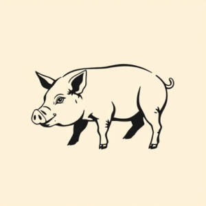Negative Space Pig Tattoo