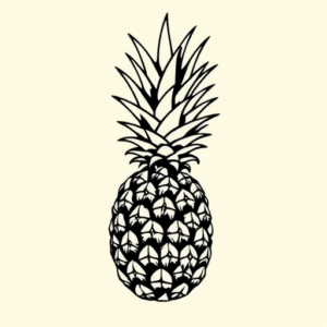 Negative Space Pineapple Tattoo