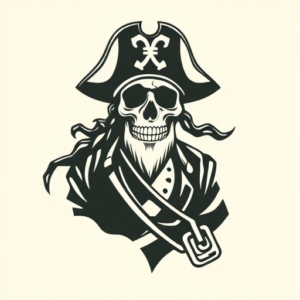 Negative Space Pirate Tattoo