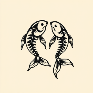 Negative Space Pisces Tattoo