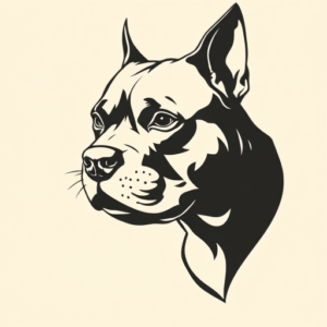 Negative Space Pitbull Tattoo