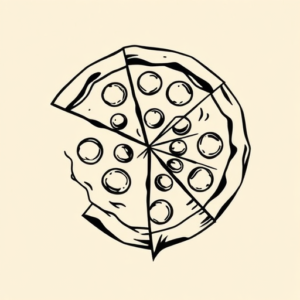 Negative Space Pizza Tattoo