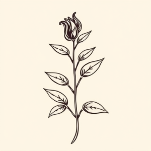 Negative Space Plant Tattoo