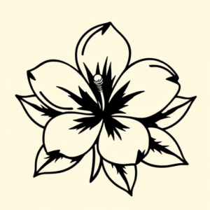 Negative Space Plumeria Tattoo